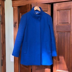 J Crew Mercantile wool cocoon coat blue 6